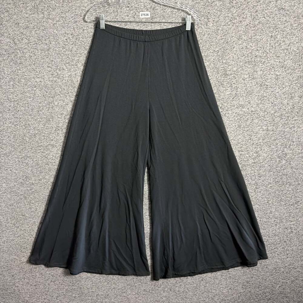 Kedem Sasson Women's Size 1 Gray Viscose Pull On Wide Leg Stretch Pants